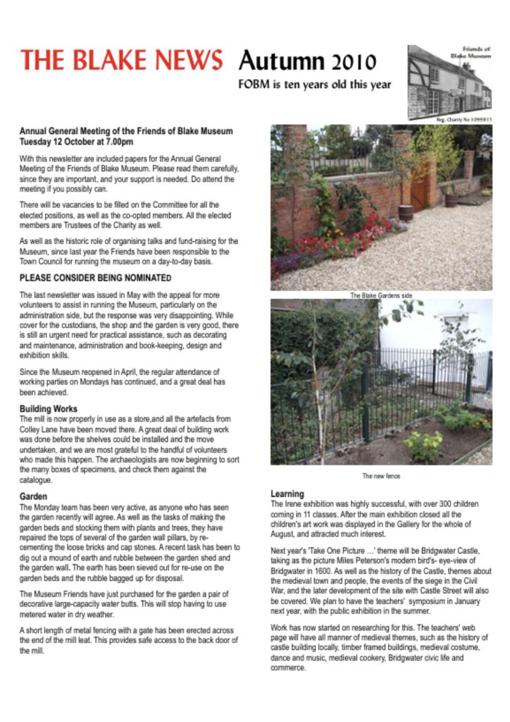 Blake News Autumn 2010 Cover