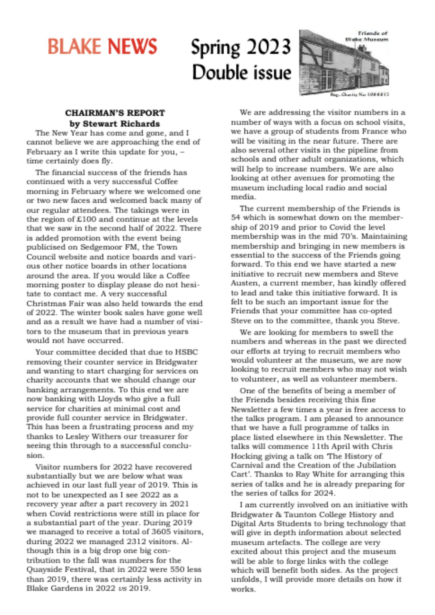 Blake News Spring 2023 Cover