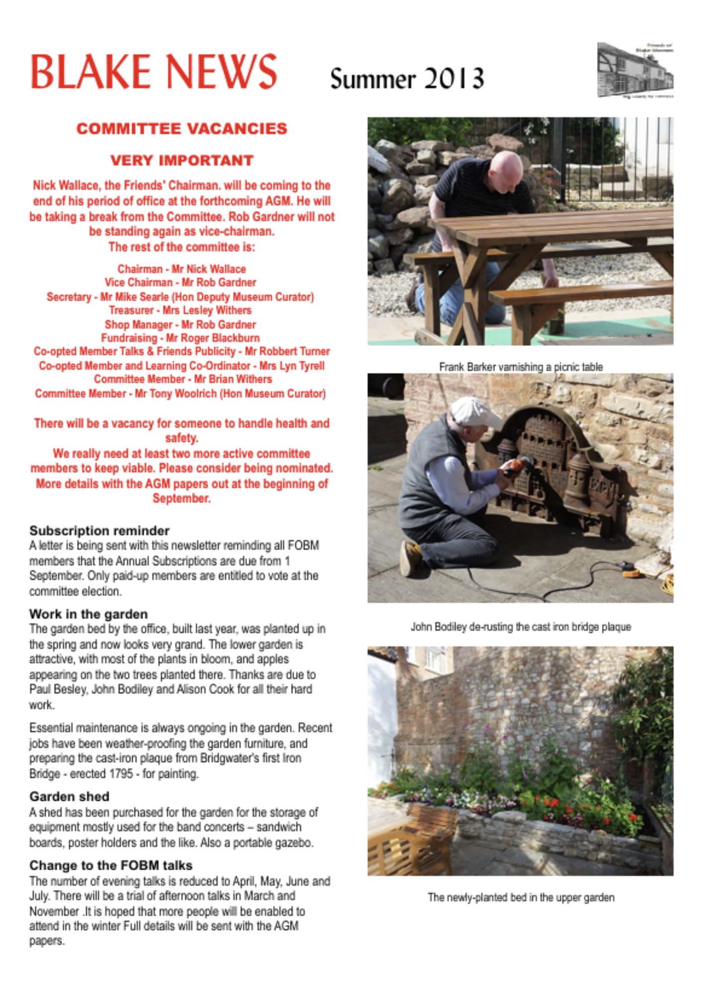 Blake News Summer 2013 Cover