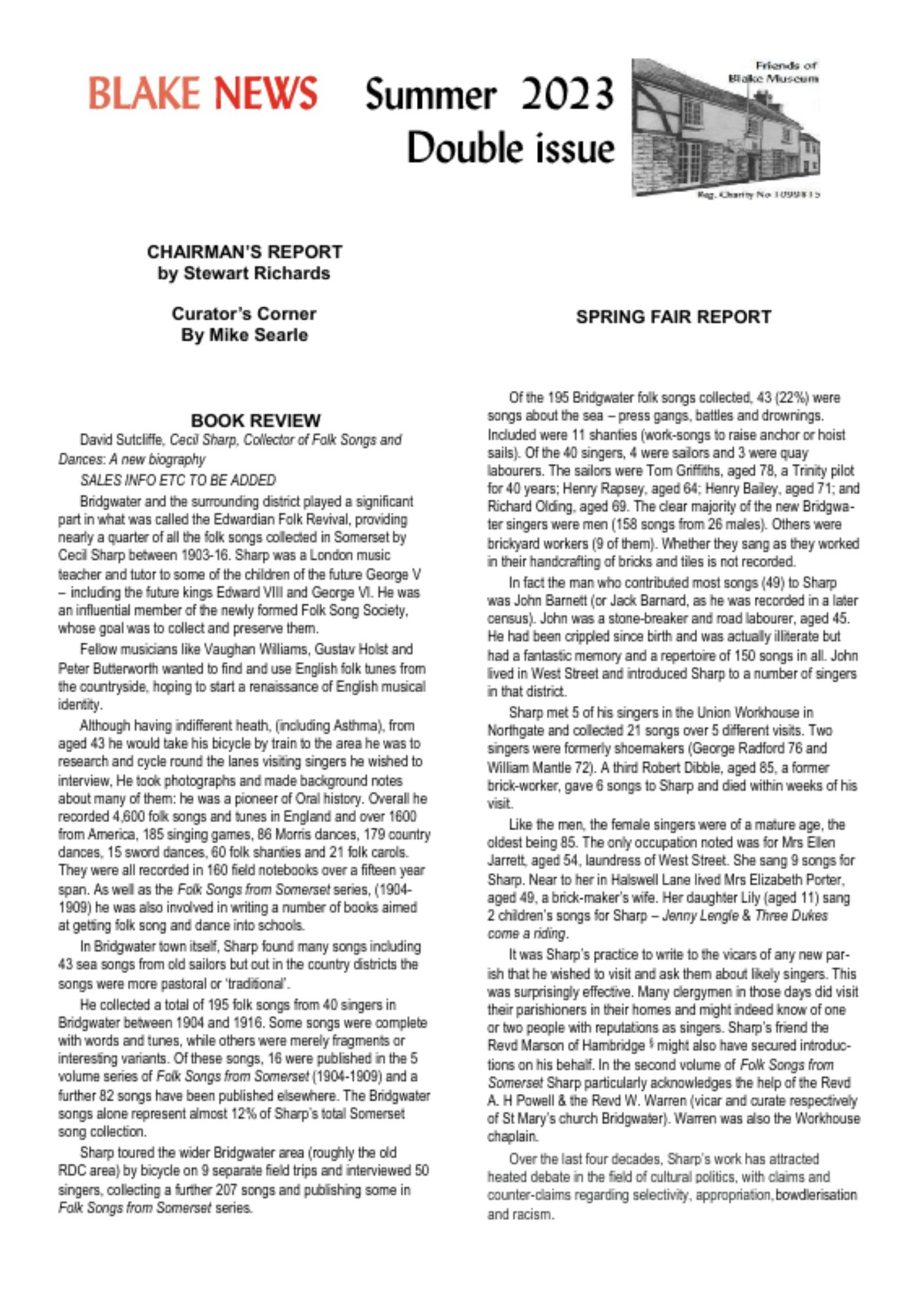 Blake News Summer 2023 Cover