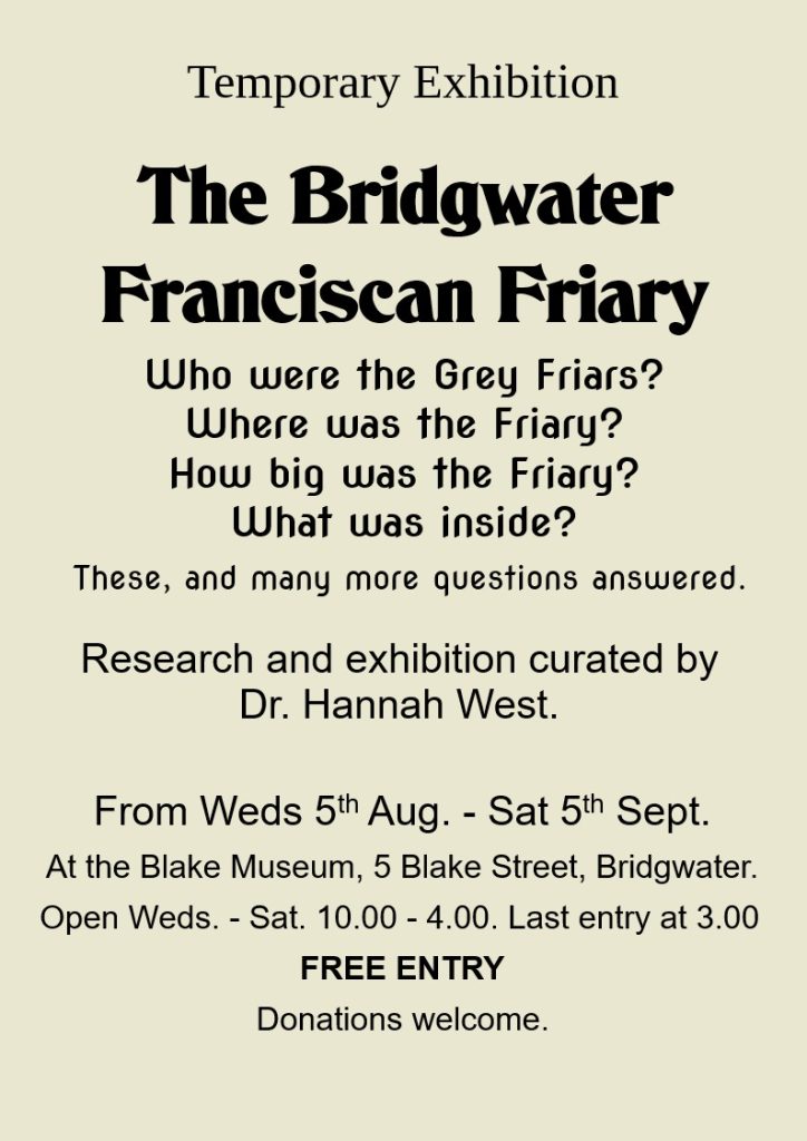 The Bridgwater Franciscan Friary Exhibition Poster